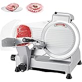 Takywep Electric Meat Slicer, 10" Non-sticky Stainless Steel Blade, Electric Frozen & Deli Meat Cheese Ham Food Slicer with S