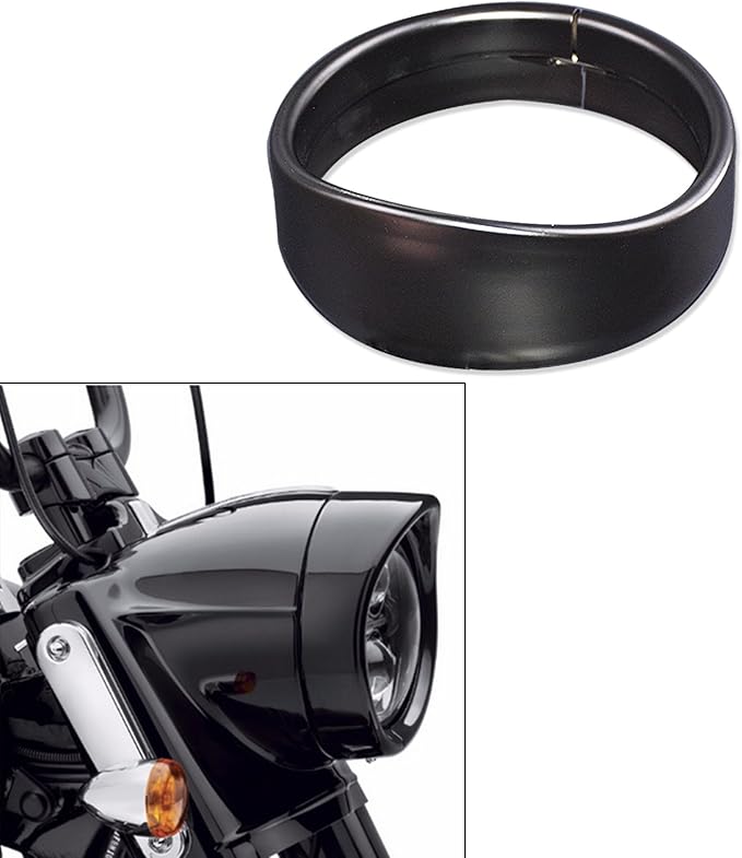 5.75" Visor Style Headlamp Trim Ring for Harley 5 3/4" Led
