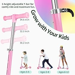 BELEEV Scooters for Kids with Light-Up Wheels