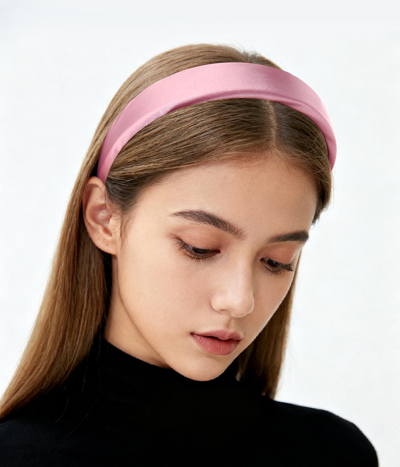 axy Headband with Fabric Padded Candy Colours and Satin Covered – Beautiful Women's Headband Hair Accessories Hair Band HRK7A (Purple)