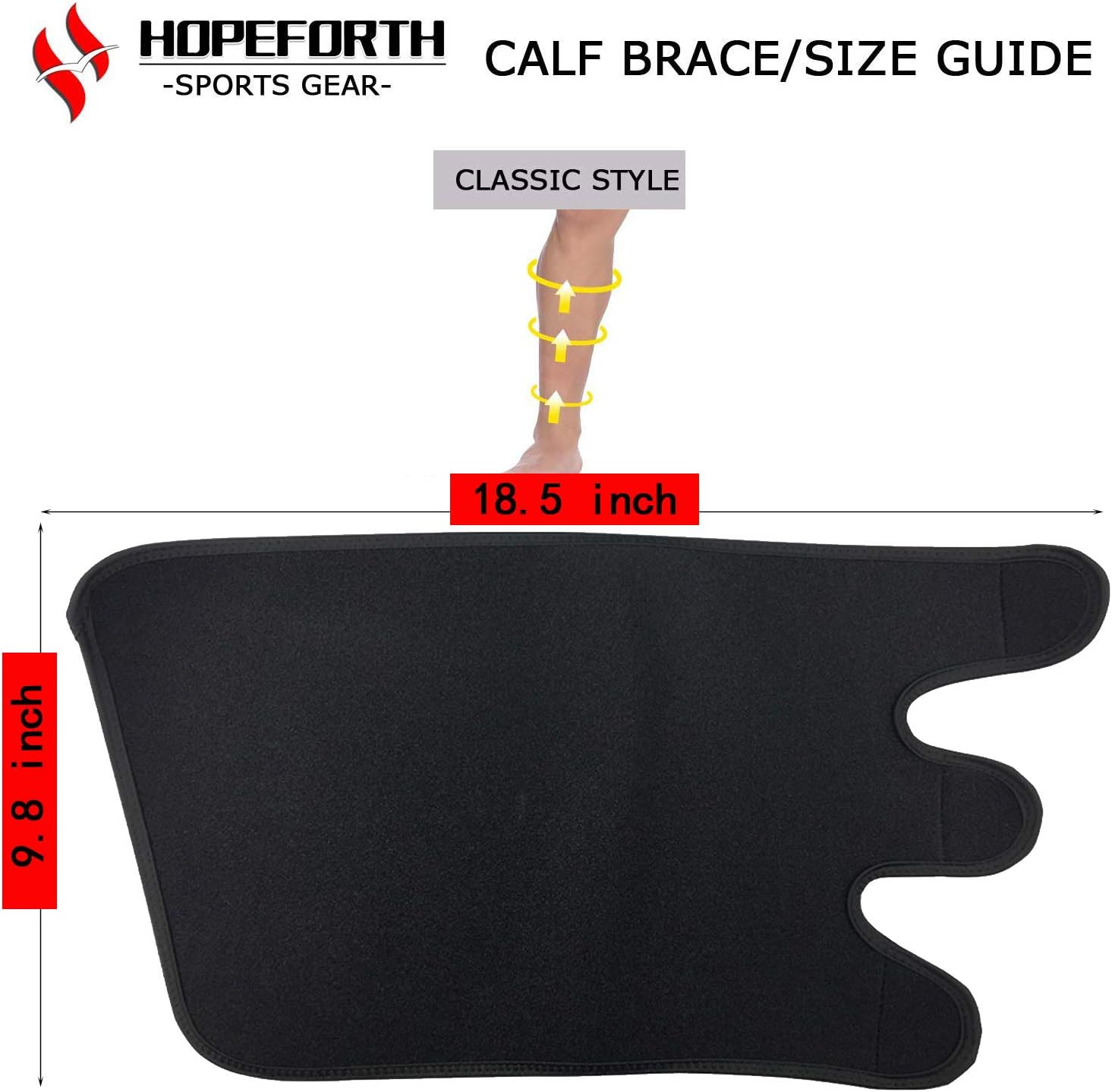 HOPEFORTH Calf Brace Adjustable 2 Pack Shin Splint Support Sleeve Leg Compression Wrap for Torn Calf Muscle, Strain, Sprain, Pain Relief, Tennis Leg,Injury,Best Lower Leg Brace for Men and Women: Industrial & Scientific