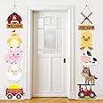 Blulu Farm Animal Themed Party Decorations, Farm Animal Cutouts Banner, Door Signs for Baby Shower Family Reunion Theme Party Supplies