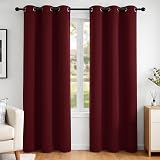 Deconovo Noise Reduction Curtains Eyelet Blackout Red 2 Panels 42x84 Inch