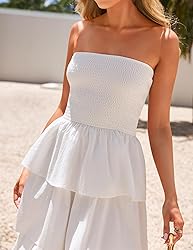 ZESICA Women‘s Summer Boho Strapless Maxi Dress