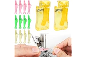 HXJFGDM 14pcs Needle Threader, Fish Mouth Sewing Machine Needle Threader Automatic Sewing Needle Threader Kit,Plastic Loop Ne