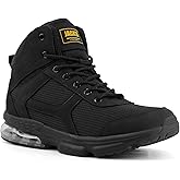 Jacata Non Slip Work Shoes for Men Food Service Mens Water Resistant Leather Slip on Chef Walking Boots for Restaurant Kitchen Air CushionShoes(Black Size 6)