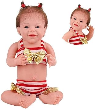 Amazon Co Jp 赤ちゃん人形 51cmリアルな赤ちゃん人形 素敵なリアルな全身ビニールシリコン幼児ソフトガール人形 3歳以上の子供のための 手作り人形の赤ちゃんクリスマスの誕生日プレゼント 1439 スポーツ アウトドア
