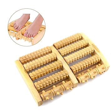 Drewniany wałek do masażu stóp, masażer do stóp w zestawie ...