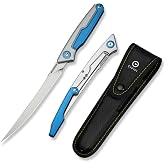 CIVIVI Shawka Folding Fillet Knife for Fish, 5.81" 14C28N Blade, C22029B-2 | Aluminum Handle with &amp; Safety Lock, Includes Nylon Sheath, Foldable Fishing Knife, Portable EDC for Outdoor