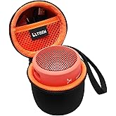 LTGEM Case Compatible with Sony SRSXB13/B/SRS-XB100 / SRS-XB12 Extra Bass Portable Waterproof Speaker, Black+Orange