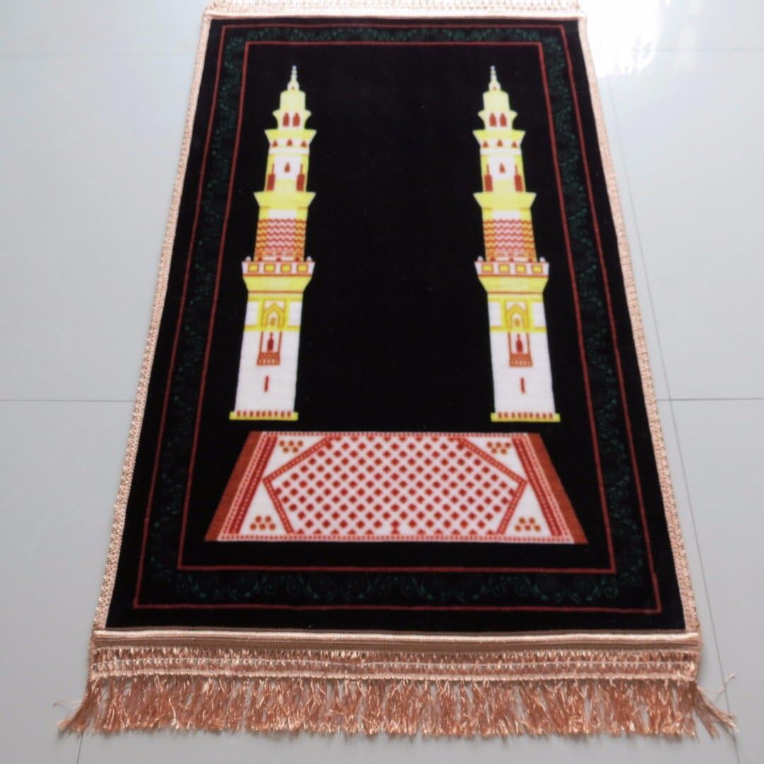 Prayer Rug for Meditation with Islamic, Buddhist, Muslim design - And Best Mat for Christian, Jewish, and Catholics to pray. Soft and Wide carpet best for meditating!