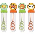 Plastic Bubble Tubes - 1 Oz (4 Pcs) - Perfect Party Favors for Kids Birthdays & Themed Parties, Get Wild Birthday