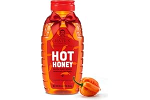 NATURE NATE'S Nate's Hot Honey - 100% Pure Honey Infused with Habanero Chili Pepper Flakes, Award-winning Taste - Holiday Stocking Stuffer - 16 oz Squeeze Bottle