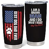 Pewuvos Dog Dad Gifts for Men, Best Dog Dad Ever Gifts, Dogs Lovers Gift for Men, Birthday/Fathers Day Gift for Dogs Dads, 20 oz Stainless Steel Tumbler