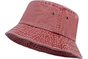 kozinu Washed Cotton Bucket Hats Packable Summer Outdoor Cap Travel Beach Sun Hat Plain Colors for Men Women