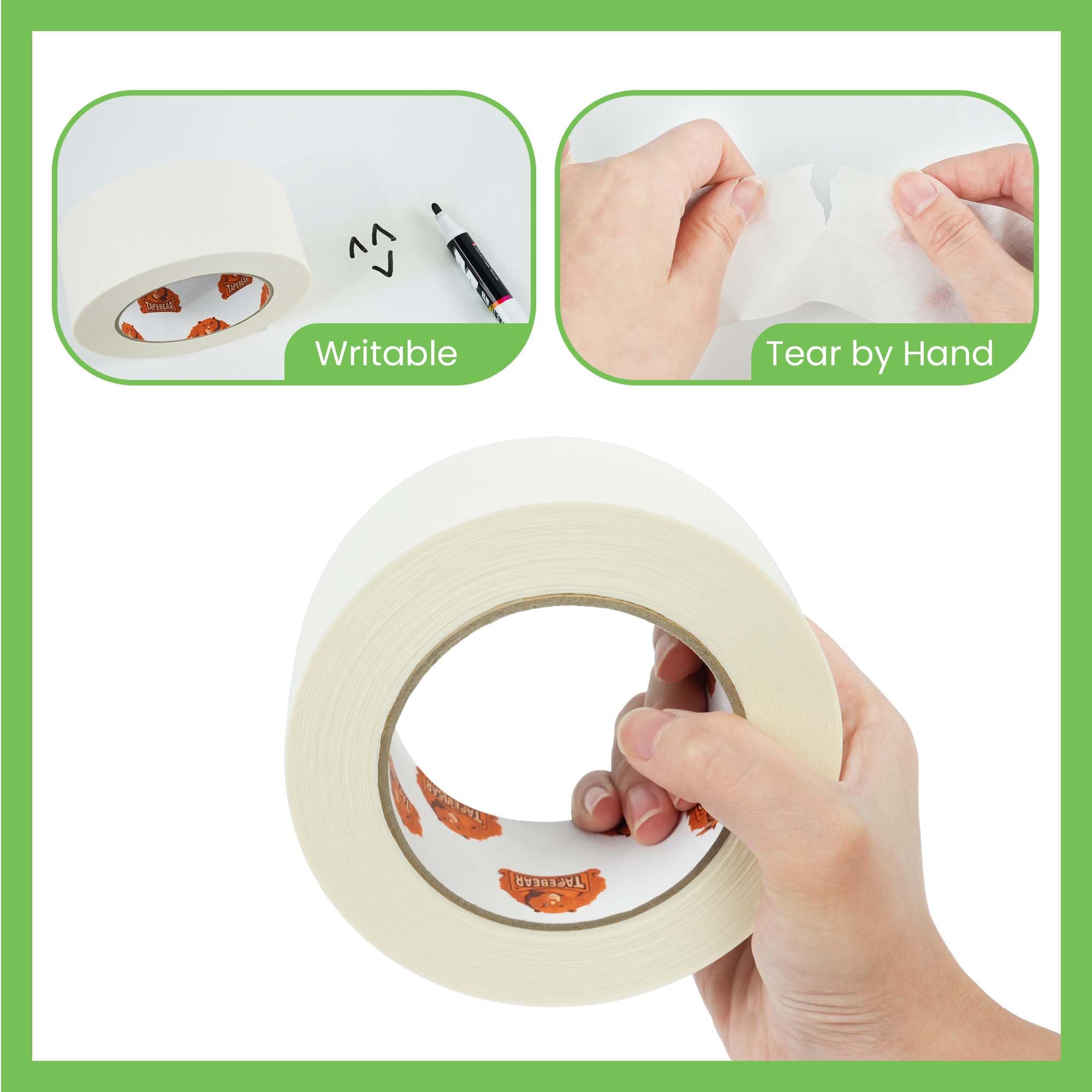 TAPEBEAR Umweltschonendes Kraftpapier-Klebeband 50mm x 50m, selbstklebend, recycelbar, biologisch abbaubar für Versand, Umzug, Kartons, 4 Rollen 7