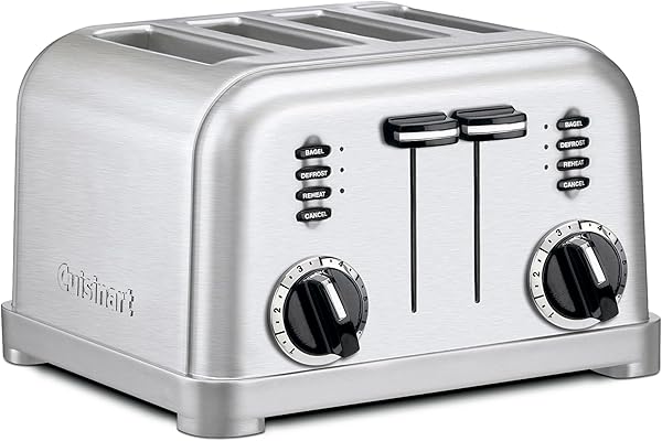 Cuisinart 4-Slice Toaster, Brushed Silver (CPT-180C) | 6-Browning Levels