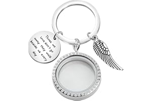 POTIY Sympathy Gift Memorial Keychain with Photo Frame Those We Love Don't Go Away Remembrance Gift for Loss of a Loved One