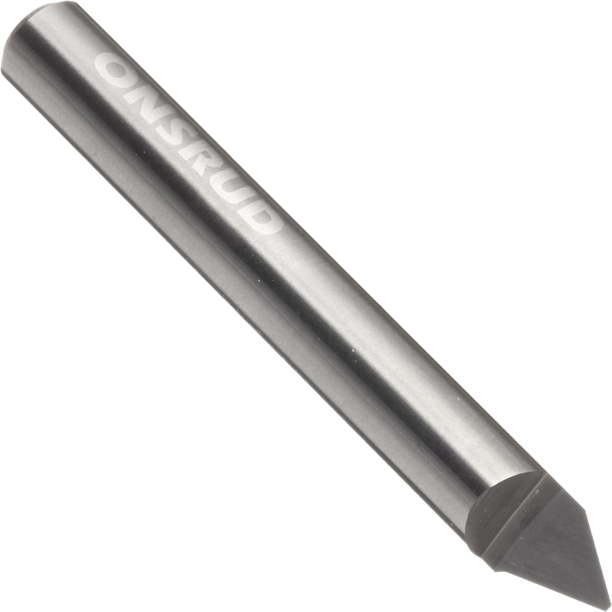 LMT Onsrud 37-05 Solid Carbide Engraving Tool, Uncoated (Bright) Finish, 1 Flute, 0.020" Tip Diameter, 60 Degree, 1/4" Shank Diameter, 2" Overall Length (Pack of 1)