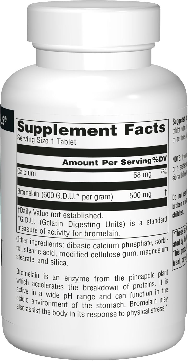 Source Naturals Bromelain 500mg Proteolytic Enzyme Supplement - 120 Tablets (Pack of 2): Health & Personal Care