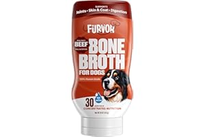 FURVOR Beef Bone Broth Concentrate for Dogs - Collagen Protein Supplement - Digestion, Mobility, Coat, Immune System, Joints - Healthy Dog Food Gravy Topper - Human Grade, Made in USA (16 oz, 30 Servings)