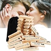 Crkeiyr 48 Blocks Tumble Tower Couples Game for Adults Super Naughty Block Tower Tumbling Wooden Tower Stacking Block for Couples Date Night Ideas for Valentines Day Lover Date Games