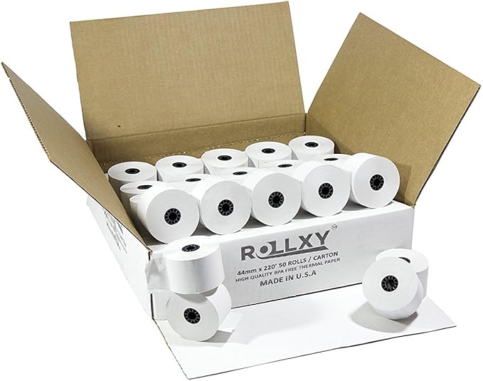 Thermal Cash Register Rolls 44mm" X 220' (50 Rolls