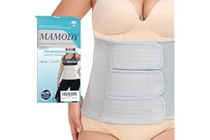 MAMODY Postpartum Recovery Abdominal Binder Belly Band for Natural Delivery & C-Section Recovery, 9" High Compression Wrap