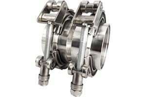 GaeaAuto 2 X 2.5" Quick Release V-Band Clamp with Male Female Flanges 304 Stainless Steel for Turbo Downpipes (2.5 inch, 2 Pack)