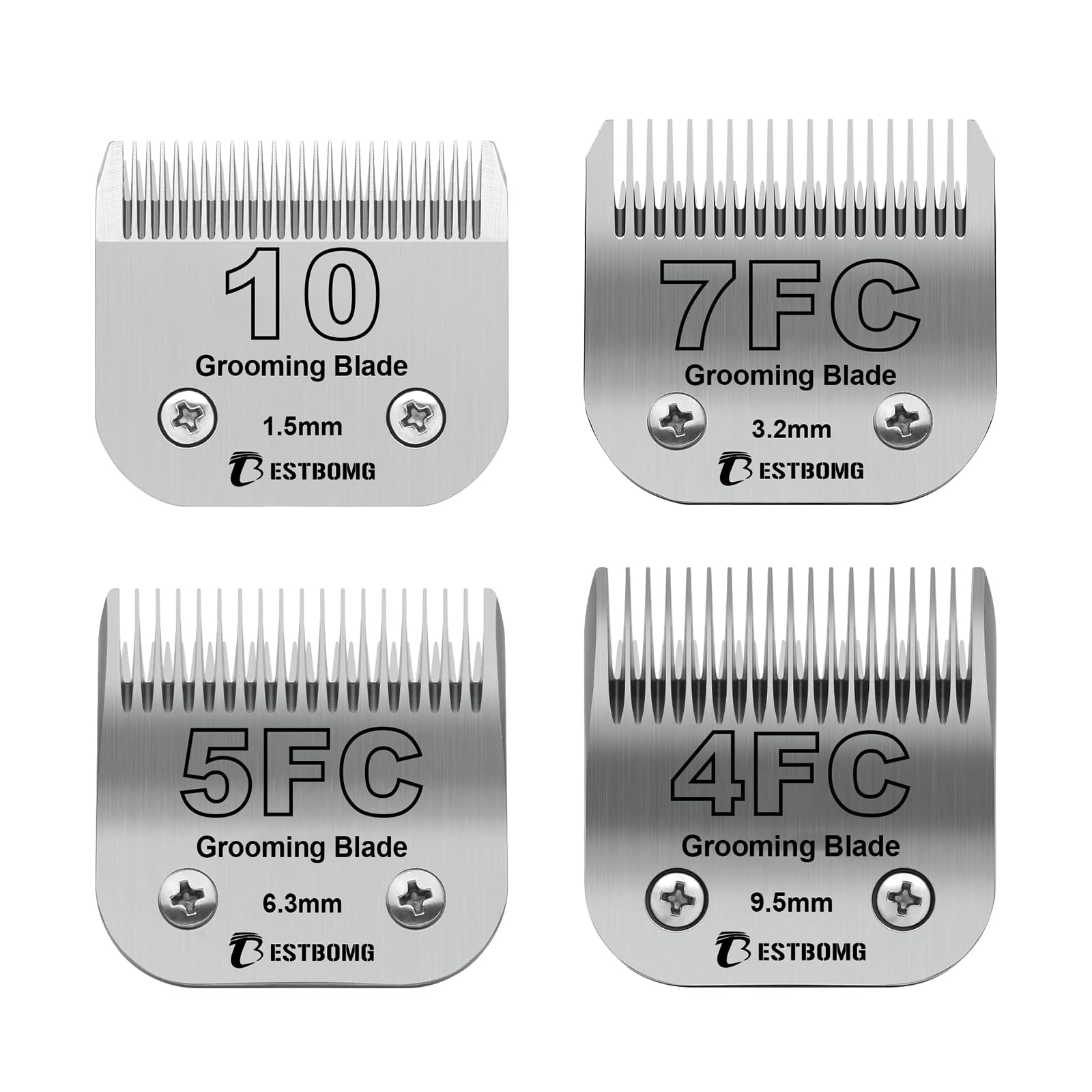 BESTBOMG Dog Grooming Replacement Blade Compatible with Andis/Wahl/Oster Dog Clippers (10+7FC+5FC+4FC)