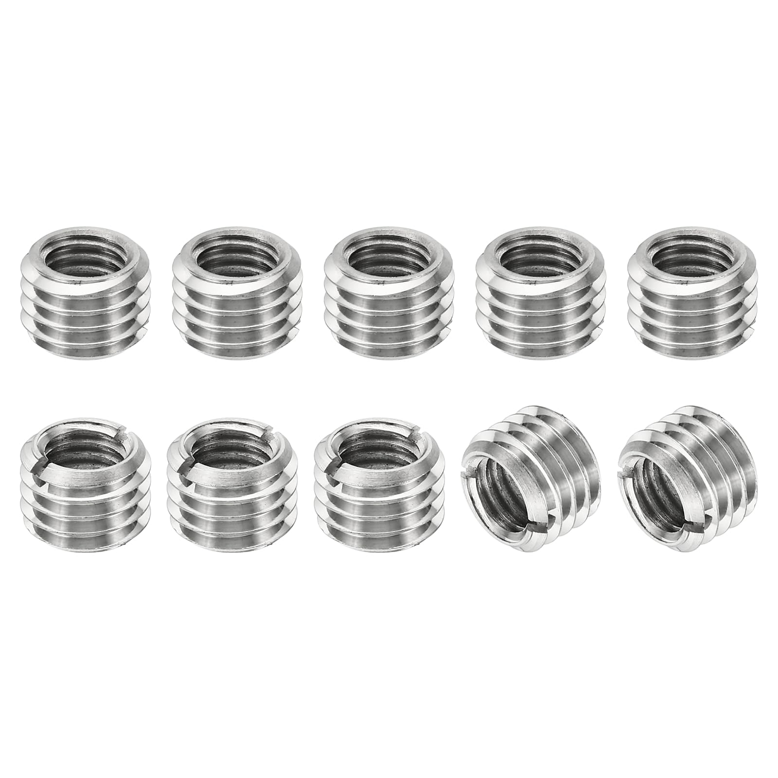 PATIKIL Thread Adapters Sleeve Reducing Nut, 10 Pcs M14x2 Male to M10x1.5 Female Repairing Insert Nut Screw Reducer Stainless Steel Fastener 10mm