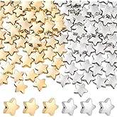 PH PandaHall 120pcs Star Spacer Beads 14mm Gold Silver Star Craft Beads, Twinkle Star Beads Plastic Loose Beads Star Button for Bracelet Necklace Jewelry Making DIY Crafts, Hole: 1.5mm