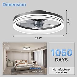 VOLISUN Low Profile Ceiling Fans with Lights and