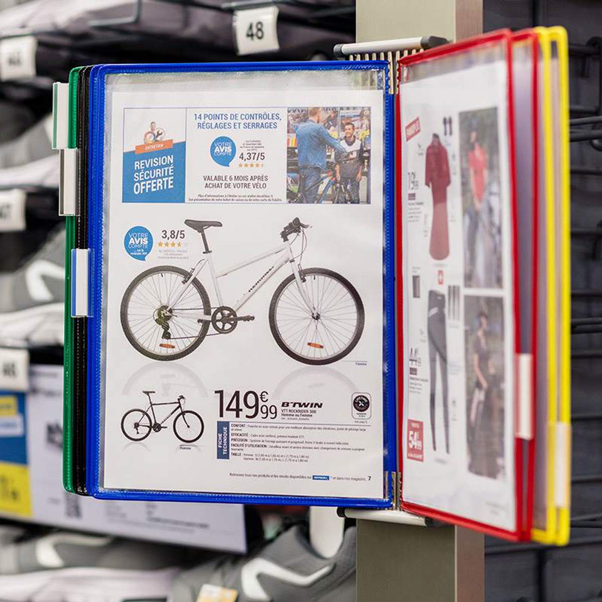 Tarifold Wall Display Unit With 10 Display Pockets, Assorted Colors, 20