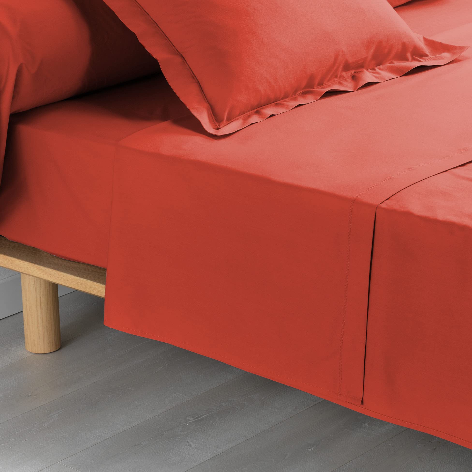 douceur d'intérieur Flat Sheet for 1 Person 180 x 290 cm Percaline Terracotta