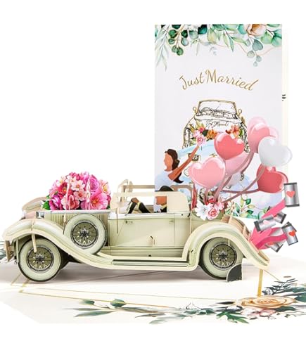 Hallmark Paper Wonder Pop-Up Hochzeitskarte – 3D-Torten-Design, Mit Glitzer, Inkl. Umschlag