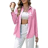 Hersuitful Denim Shirt Women Chambray Western Shirts Casual Long Sleeve Button Down Jean Tops