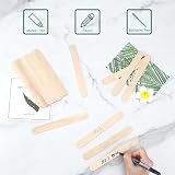 KINGLAKE 50Pcs Wooden Plant Labels with Marker Pen 15x1.6cm Garden Tags view 3
