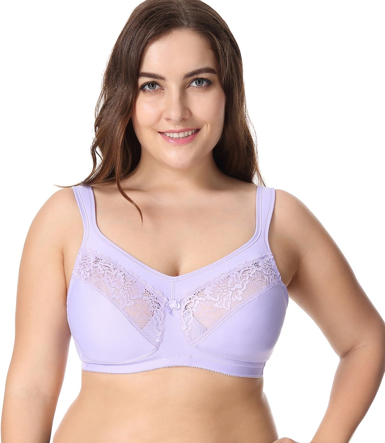 ZHFC-No big chest small ring underwear breast reduction thin section of full cup bra size mm 200 pounds of fat in summer Lavender violet 105E