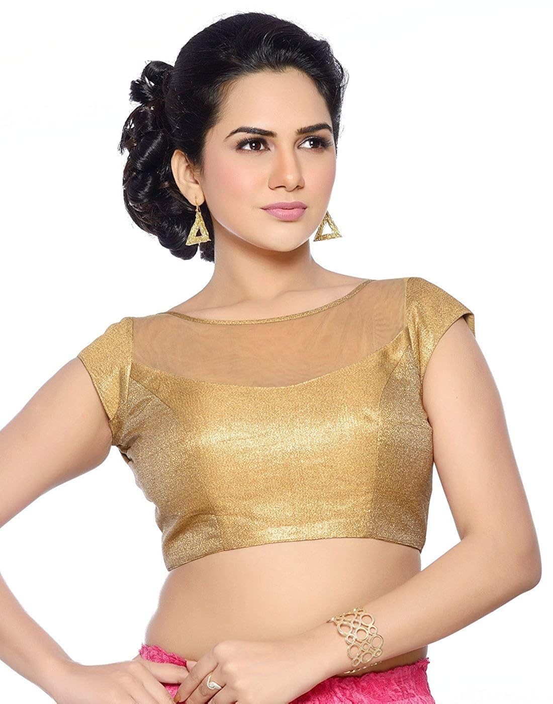designer golden zari blouse