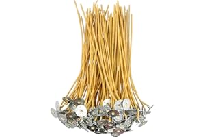 GSXRB 100pcs/6in Beeswax Candle Wicks - Hemp Wick, Slow Burning, Pre-Waxed, 2mm Diameter