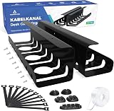HOMMAND Under Desk Cable Management Tray 2 Pack Steel w/ Adhesive & Screw Mount view 1