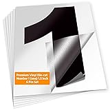 iSYFIX Black Vinyl Number 1 (One) Stickers - 6 Pack