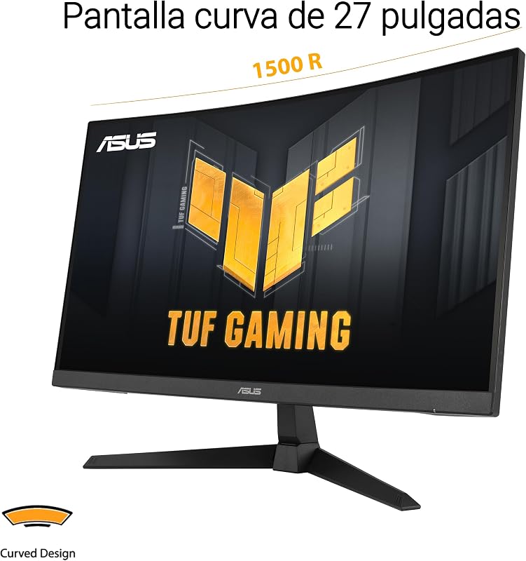TUF Gaming VG27VQM1B - Monitor Gaming de 27 Pulgadas Full HD, Curvo, 280 Hz, ELMB, 1 ms de Tiempo de Respuesta, FreeSync Premium, 90% DCI-P3, DisplayWidget Center
