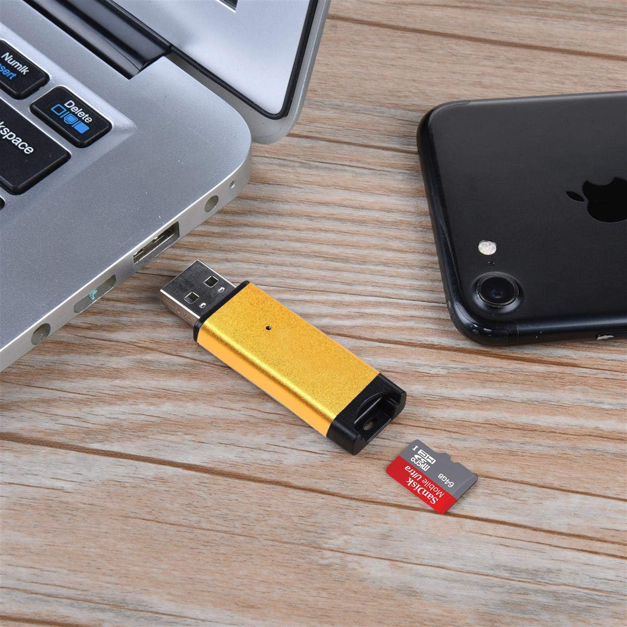 Memwah Micro SD Card Reader - Fast USB 2.0 Adapter for all MicroSD Cards Micro SDHC, Micro SDXC - Orange - Image 4