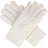 Be Your Own Style BYOS Women’s Winter Classic Cable Warm Plush Fleece Lined Knit Gloves
