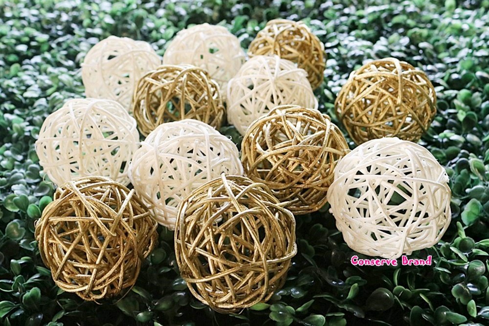 Thailand S Gifts Natural Small Wicker Balls With Two Tone Color