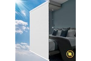 SBARTAR Blinds for Windows, Blackout Window Blinds and Shades for Home Bedroom Nursery, 28 inch Wide x 64 inch Long, White(Blackout)