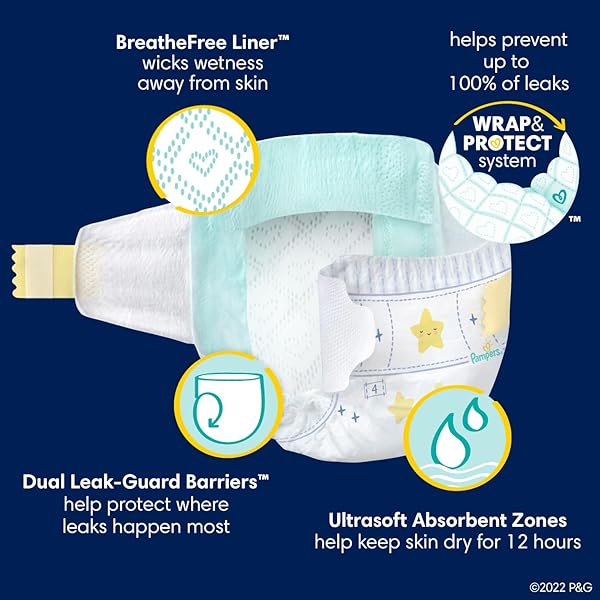PAMPERS OVERNIGHT DIAPERS – SWADDLERS OVERNIGHTS – SIZE 3, 66 COUNT, DISPOSABLE BABY DIAPER, NIGHT TIME LEAK AND SKIN PROTECTION