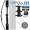FENJANER Archery Bow and Arrow - 53" Takedown Ambidextrous Recurve Bow 20LBS 30LBS 40LBS for Adults Youth Beginner Left and Right Handed, Archery Set for Outdoor Target Hunting Training Practice